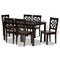 Baxton Studio Nicolette Modern and Contemporary Two-Tone Dark Brown and Walnut Brown Finished Wood 7-PC Dining Set 179-11389-10519-Zoro - alternate 3